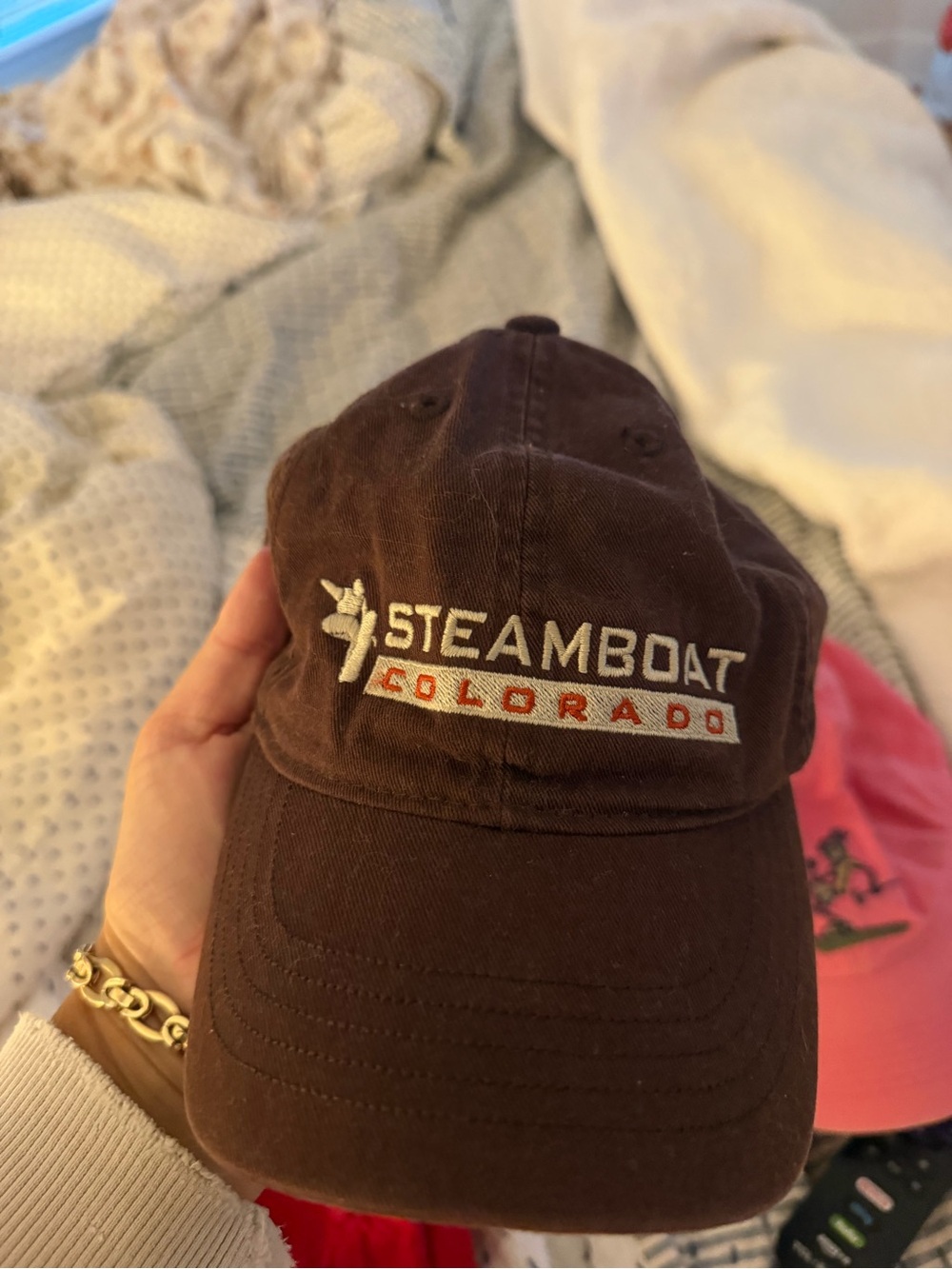 Steamboat Colorado Embroidered Brown Baseball Cap